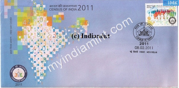 India 2011 MNH Census Of India (FDC) - buy online Indian stamps philately - myindiamint.com