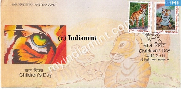 India 2011 MNH National Children's Day Set Of 2v (FDC) - buy online Indian stamps philately - myindiamint.com