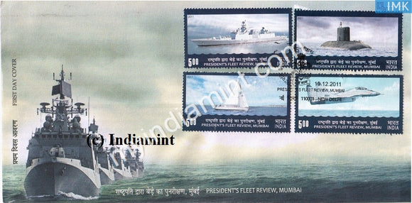 India 2011 MNH President's Fleet Review Set Of 4v (FDC) - buy online Indian stamps philately - myindiamint.com
