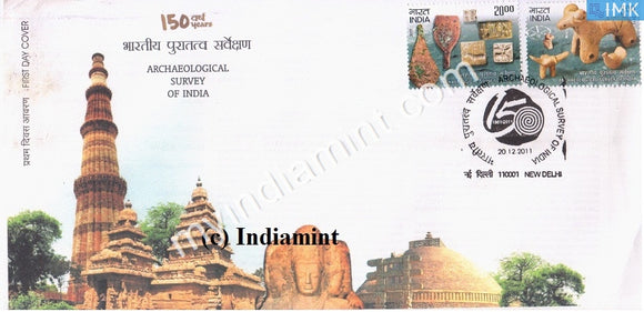 India 2011 MNH Archaeological Survey Of India Set Of 4v (FDC) - buy online Indian stamps philately - myindiamint.com
