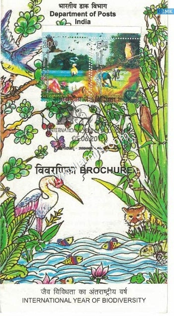 India 2010 MNH International Year Of Bio Diversity Set Of 2v (Cancelled Brochure) - buy online Indian stamps philately - myindiamint.com