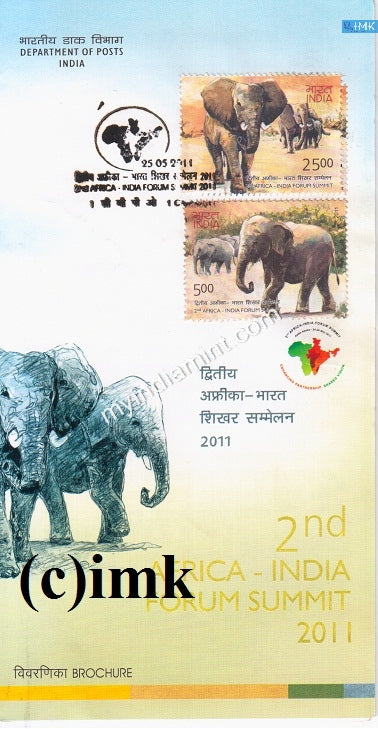 India 2011 MNH 2nd Africa-India Forum Summit Set Of 2v (Cancelled Brochure) - buy online Indian stamps philately - myindiamint.com