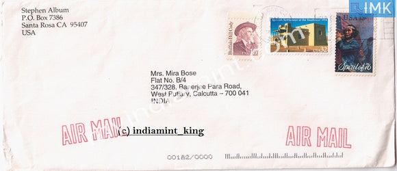 India 2000 Special Cover Commercially Used Air Mail - Sata Rosa CA V1 #SP6 - buy online Indian stamps philately - myindiamint.com