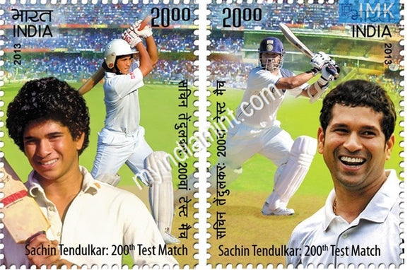 India 2013 Sachin Tendulkar 200th Test Match Set of 2v