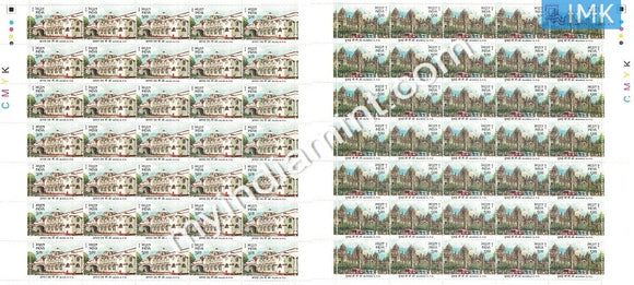 India 2013 Heritage Building Agra & Mumbai GPO Set of 2v  (Full Sheet)