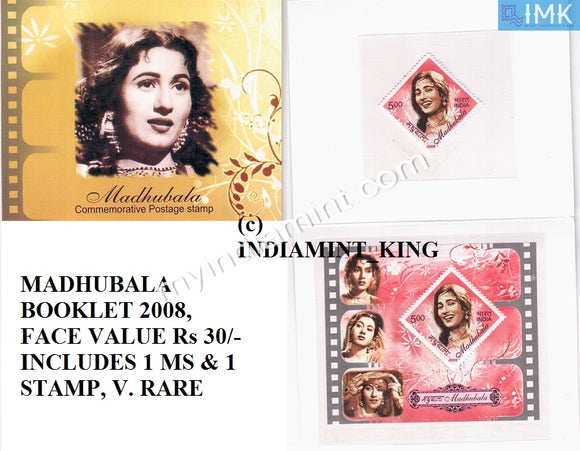 India 2008 Madhubala Booklet Containing 1 MS & 1 Stamp #B1