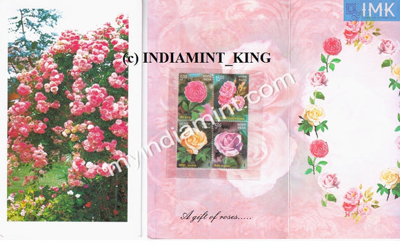 India 2007 Roses Booklet Variety 1 Contains Block #B1