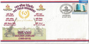 India 2013 Army Covers #A5 163 Field Regiment Golden Jubilee