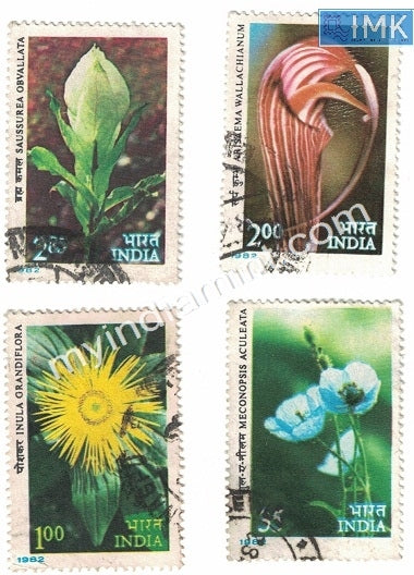 India 1982 Himalayan Flowers 4v Used