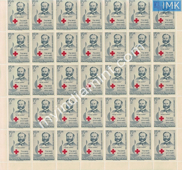 India 1963 Red Cross Centenary Henri Dunant (Full Sheet)