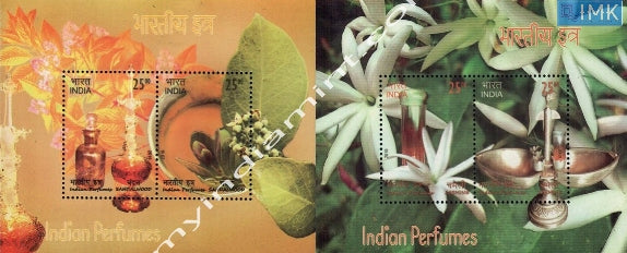 India 2019 Perfumes Set of 2 Sandalwood & Jasmine MNH Miniature Sheet