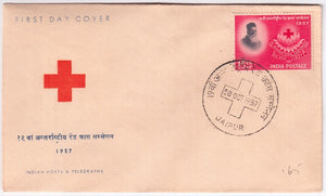 India 1957 Red Cross Henry Dunant (Fdc) #F1