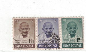 India 1948 Mahatma Gandhi 3v Used
