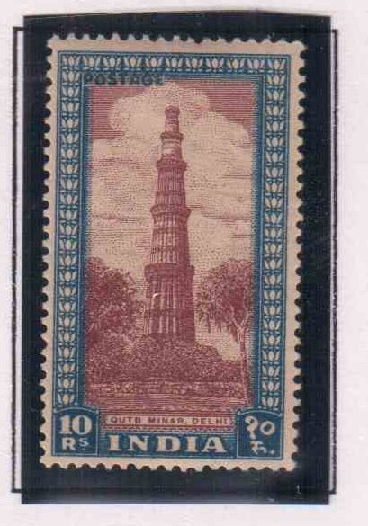 India 1949 Definitive 1st Series Qutub Minar Rs 10 Very Rare MNH