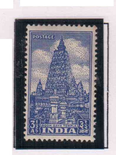 India 1949 Definitive 1st Series Bodh Gaya Temple Blue MNH