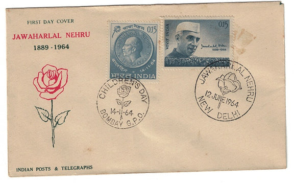 India 1964 Jawaharlal Nehru Children's Day Combo Cover #SP19