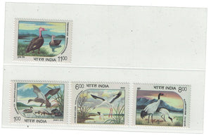 India 1994 Water Birds 4v Broken Setenant MNH (Withdrawn issue)